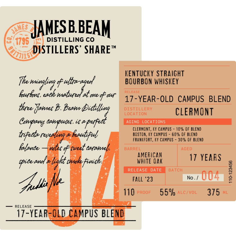 James B. Beam Distillers' Share 04 17 Year Old Campus Blend