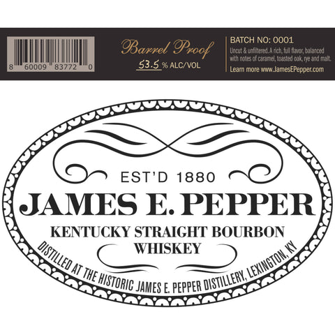 James E. Pepper Barrel Proof Kentucky Straight Bourbon