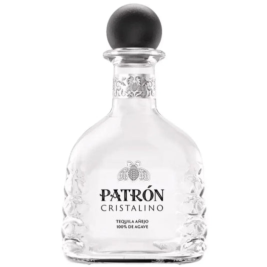 Patron Cristalino Anejo Tequila bottle - ultra-premium, clear appearance, aged in oak barrels, perfect neat or in cocktails - luxury tequila