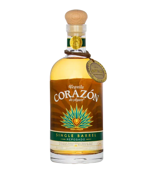 Corazon Single Barrel Anejo Aged in W.L. Weller Barrel Tequila Bottle