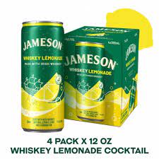 Jameson Lemonade Cocktail 4-pack 12 oz cans with refreshing whiskey and lemonade blend.