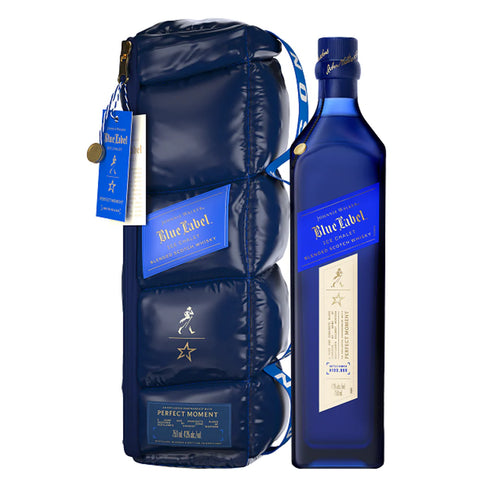 Johnnie Walker Blue Label Ice Chalet 2024 Limited Edition bottle with luxury reversible bottle bag