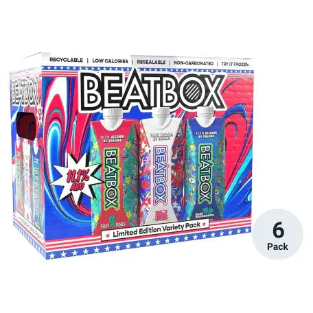 BeatBox Limited Edition Party Box 6 Pack 500ml - Tropical Vibes, 14.5% Alc./Vol, variety of flavors for any gathering, ship nationwide