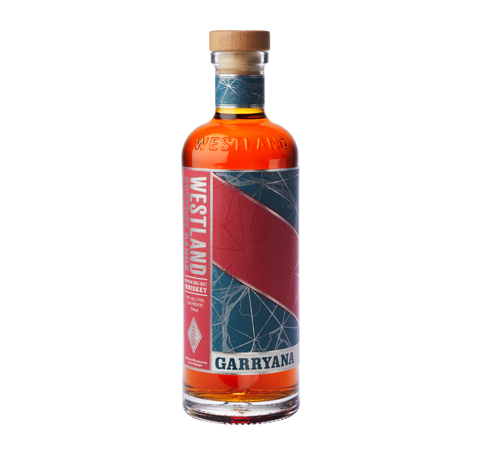 Westland Garryana Edition 9 whiskey bottle with unique label design, showcasing rich amber color and craftsmanship.