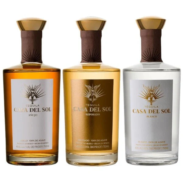 Casa Del Sol Tequila Bundle featuring Blanco, Reposado, and Añejo expressions