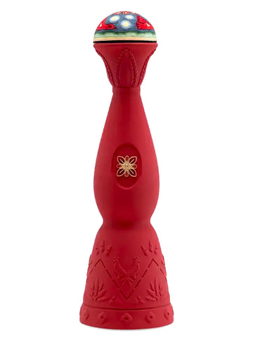 Clase Azul Mezcal San Luis Potosí bottle with intricate red design and colorful cap.