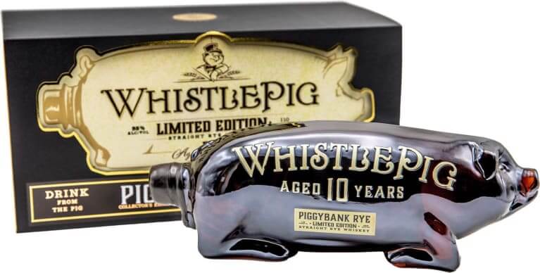 WhistlePig Piggybank Rye Limited Edition 10 Year 110 Proof in ceramic piggy bank bottle with box