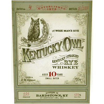 Kentucky Owl Rye 10 Year Batch #4