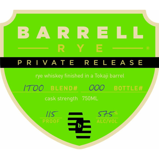Barrell Rye Private Release Tokaji Barrel Finished