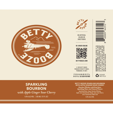 Betty Booze Sparkling Bourbon with Apple Ginger Sour Cherry by Blake Lively