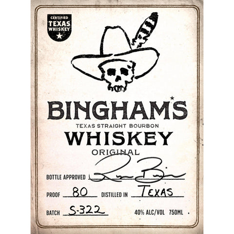 Bingham's Bourbon Original A Certified Texas Whiskey™ by Ryan Bingham