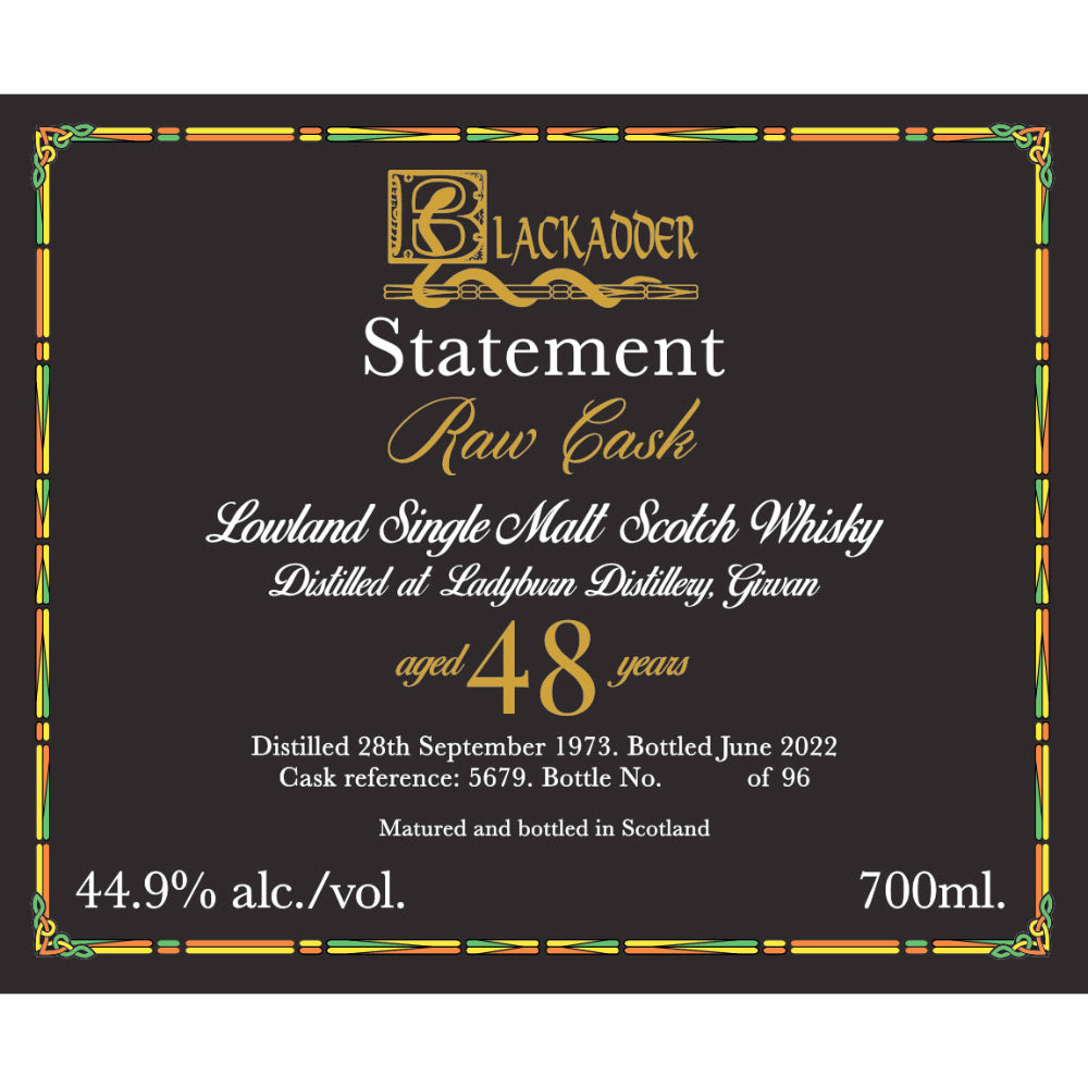 Blackadder Raw Cask Statement Ladyburn 48 Year Old