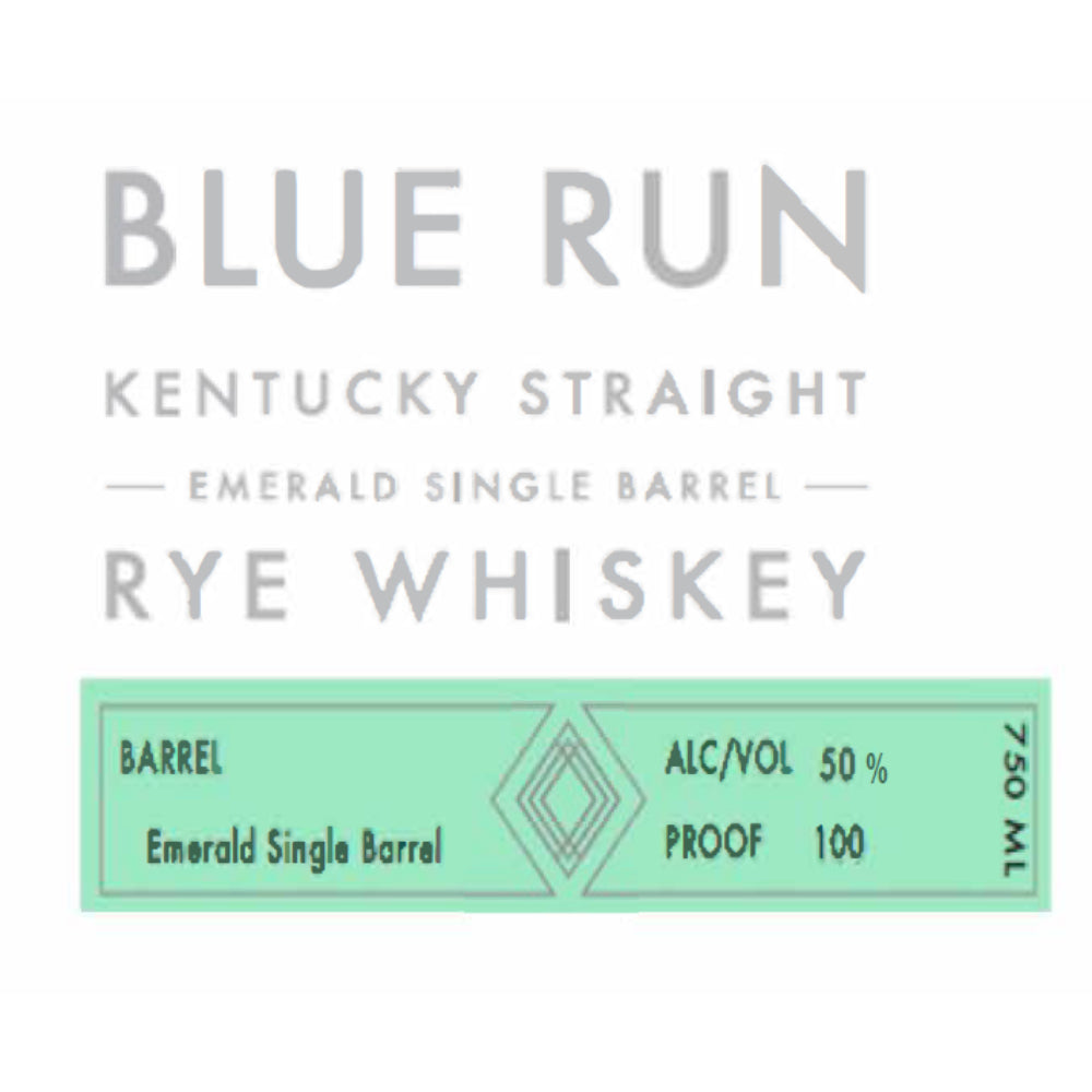 Blue Run Emerald Single Barrel Kentucky Straight Rye Whiskey