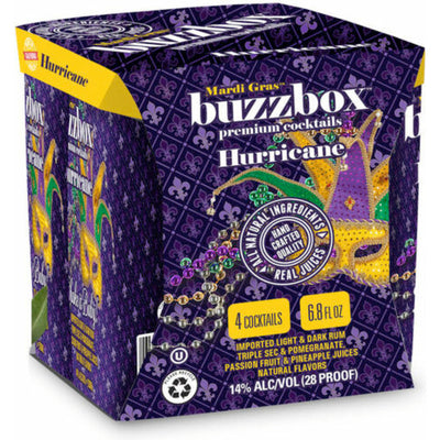 Buzzbox Mardi Gras Hurricane Cocktail 4PK