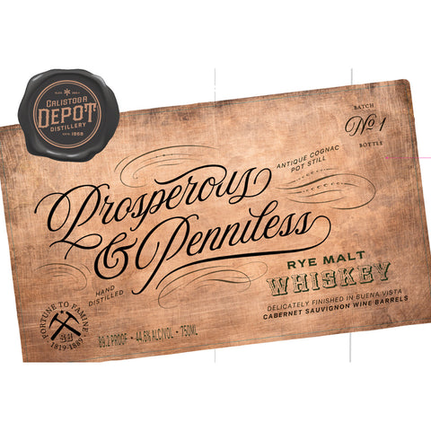 Calistoga Depot Distillery Prosperous & Penniless