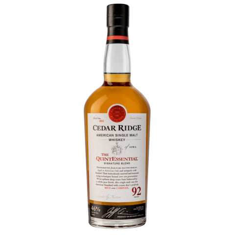 Cedar Ridge American Single Malt Whiskey The QuintEssential