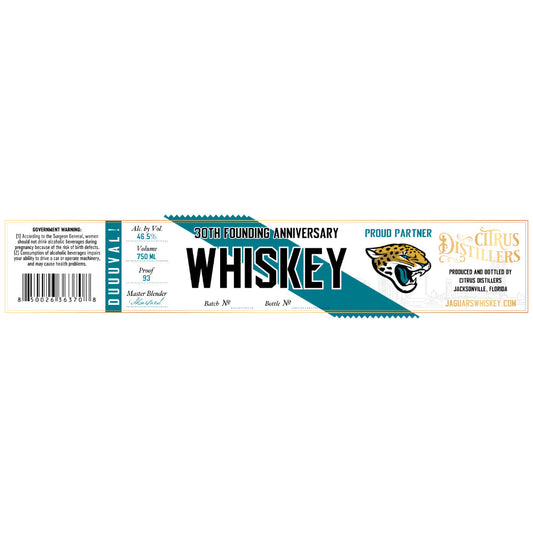 Citrus Distillers Jaguars 30th Anniversary Founding Whiskey