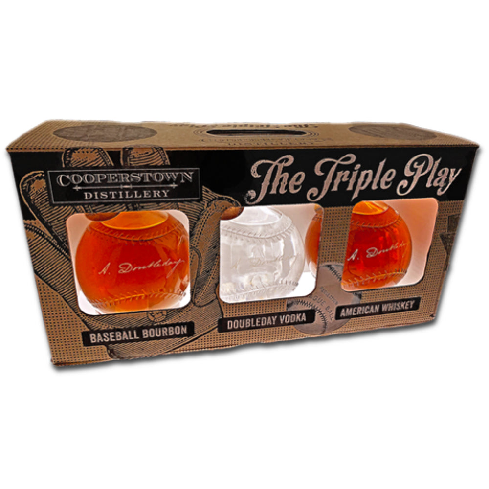 Cooperstown Distillery The Triple Play Baseball Gift Set 750ml