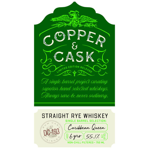 Copper & Cask Straight Rye Whiskey Caribbean Queen