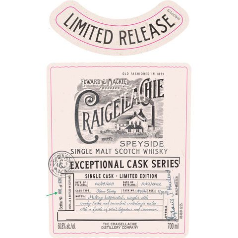 Craigellachie Exceptional Cask Series 11 Year Old 2022