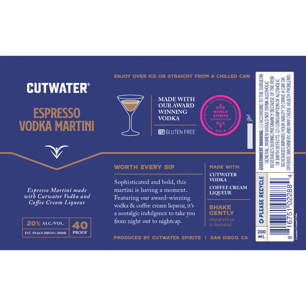 Cutwater Espresso Vodka Martini 12pk