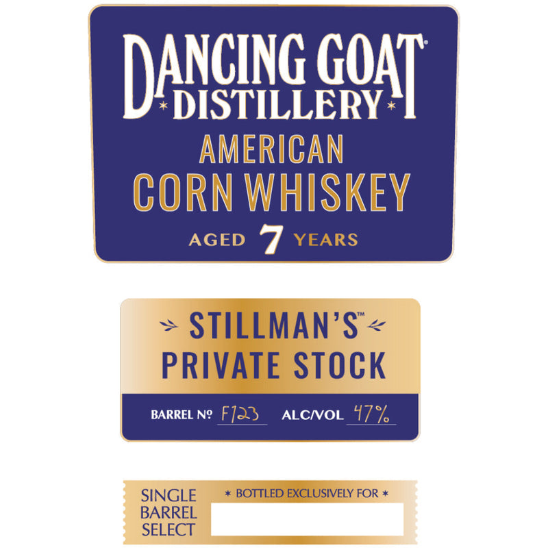 Dancing Goat Stillman’s Private Stock 7 Year Old American Corn Whiskey