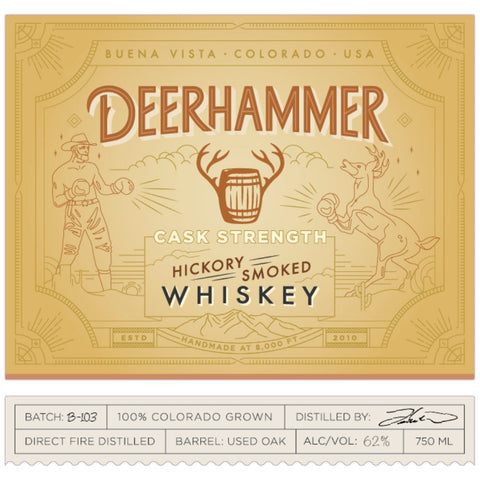 Deerhammer Cask Strength Hickory Smoked Whiskey