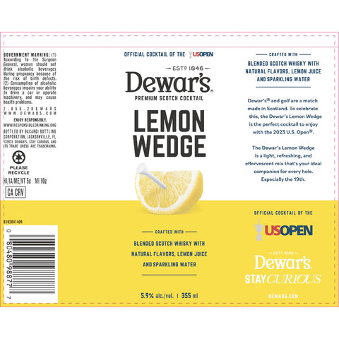 Dewar’s US Open Lemon Wedge Canned Cocktail