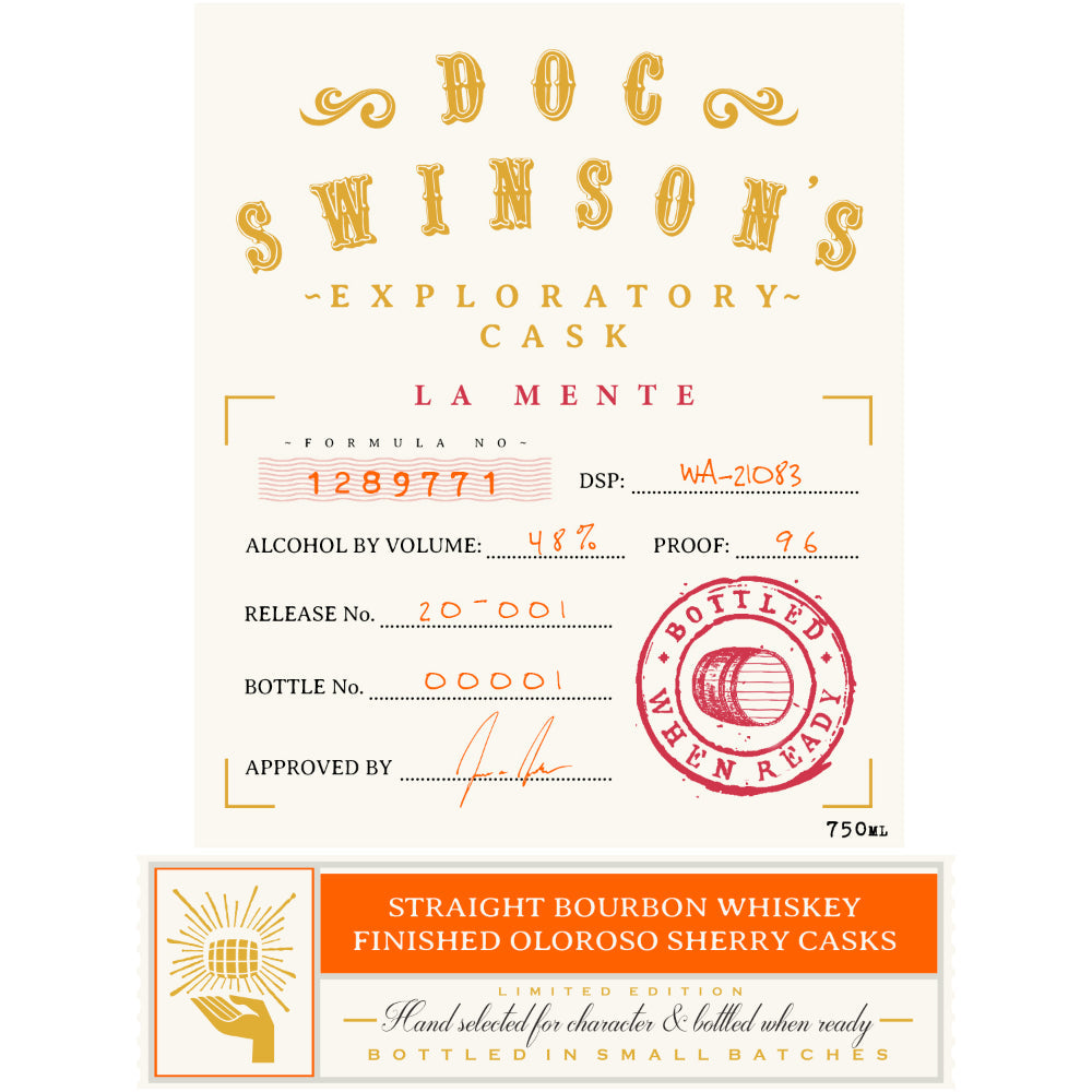 Doc Swinson’s Exploratory Cask La Mente Straight Bourbon