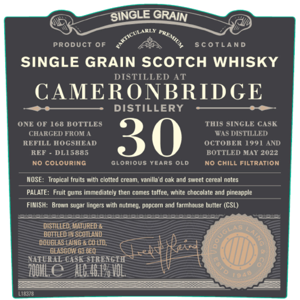 Douglas Laing Old Particular Single Grain Cameronbridge 30 Year Old