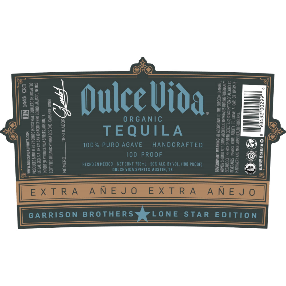 Dulce Vida Extra Anejo Tequila Lone Star Edition