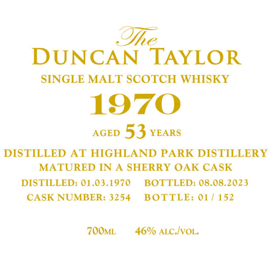 Duncan Taylor 1970 Highland Park 53 Year Old