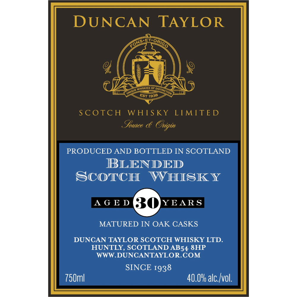 Duncan Taylor 30 Year Old Blended Scotch