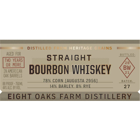 Eight Oaks Straight Bourbon
