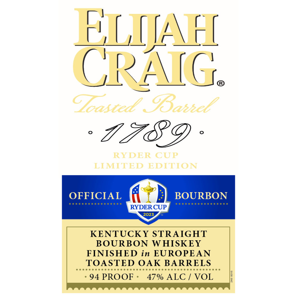 Elijah Craig Ryder Cup 2023 Kentucky Straight Bourbon