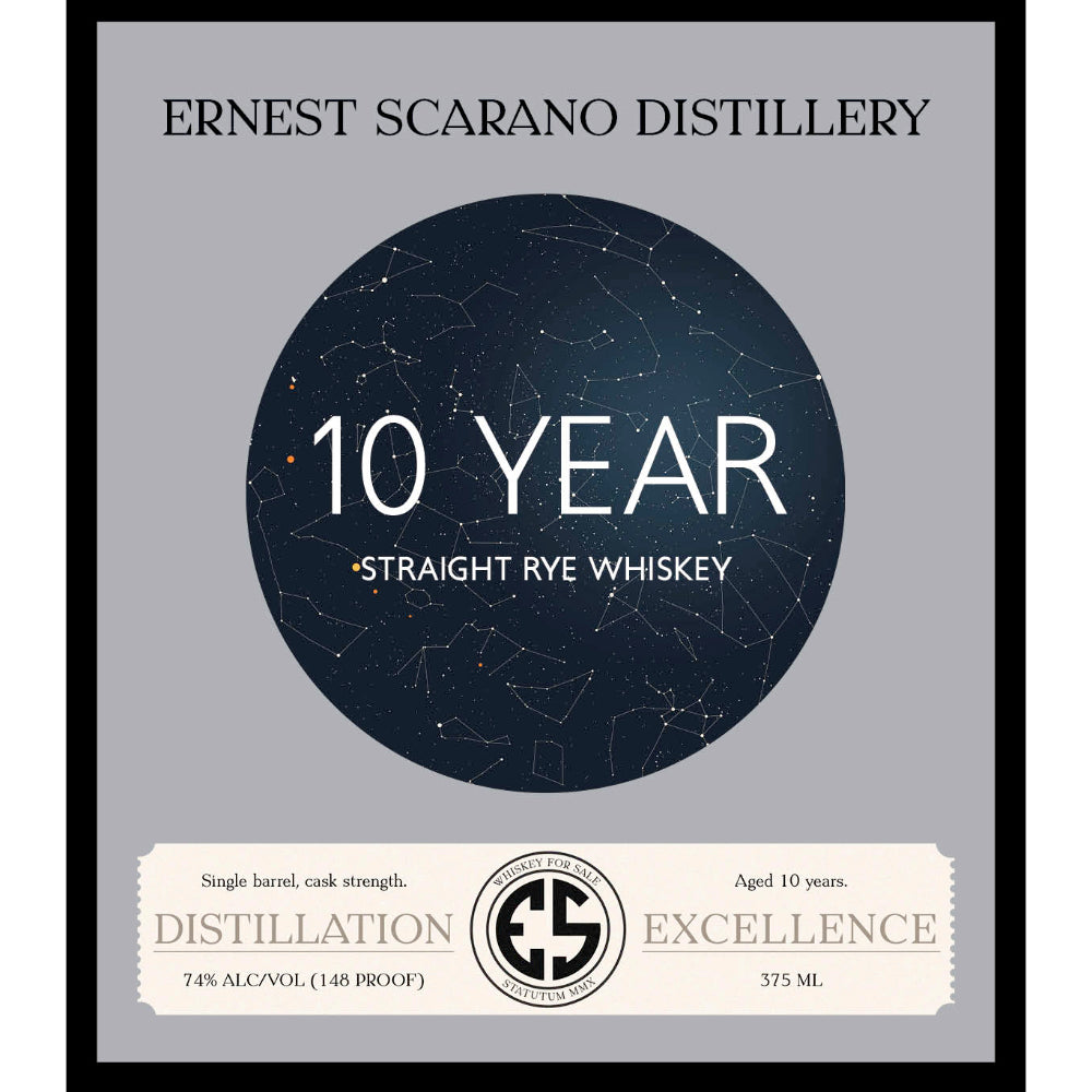 Ernest Scarano Distillery 10 Year Old Straight Rye