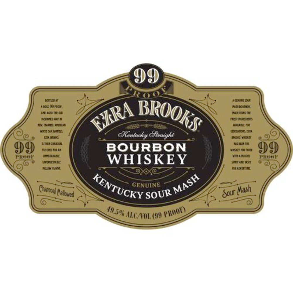 Ezra Brooks Kentucky Sour Mash Straight Bourbon 99 Proof 1.75L