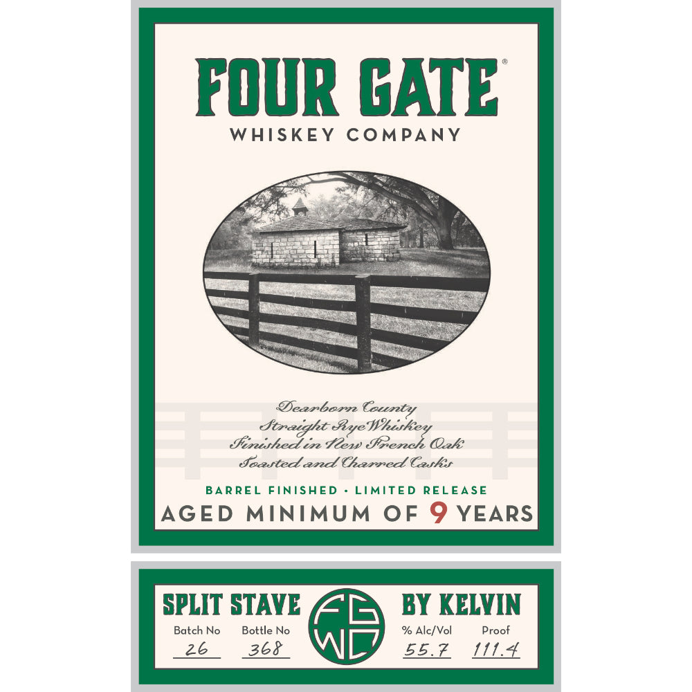 Four Gate Split Stave Rye Whiskey By Kelvin