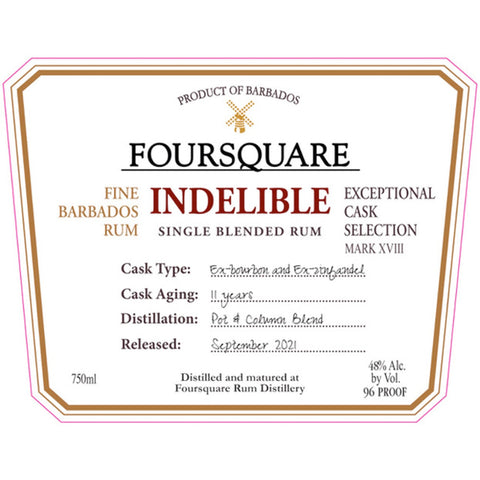 Foursquare Indelible Single Blended Rum