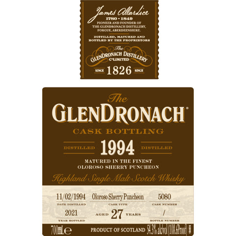 GlenDronach 27 Year Old 1994 Cask #5080
