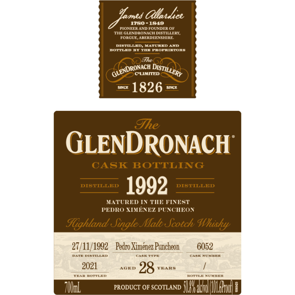 GlenDronach 28 Year Old 1992 Single Cask #6052