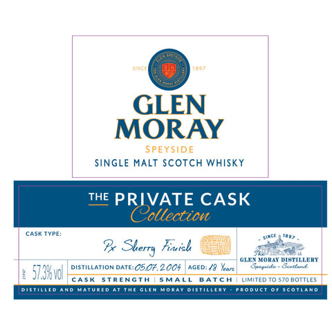 Glen Moray 18 Year Old The Private Cask Collection PX Sherry Finish