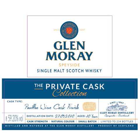 Glen Moray The Private Cask Collection Pauillac Wine Cask Finish
