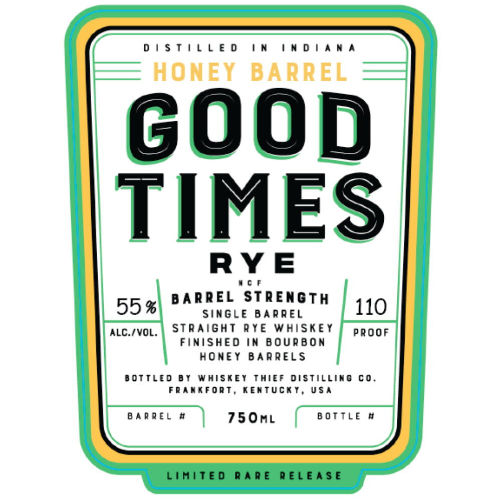 Good Times Single Barrel Straight Rye Finished In Honey Bourbon Barrels