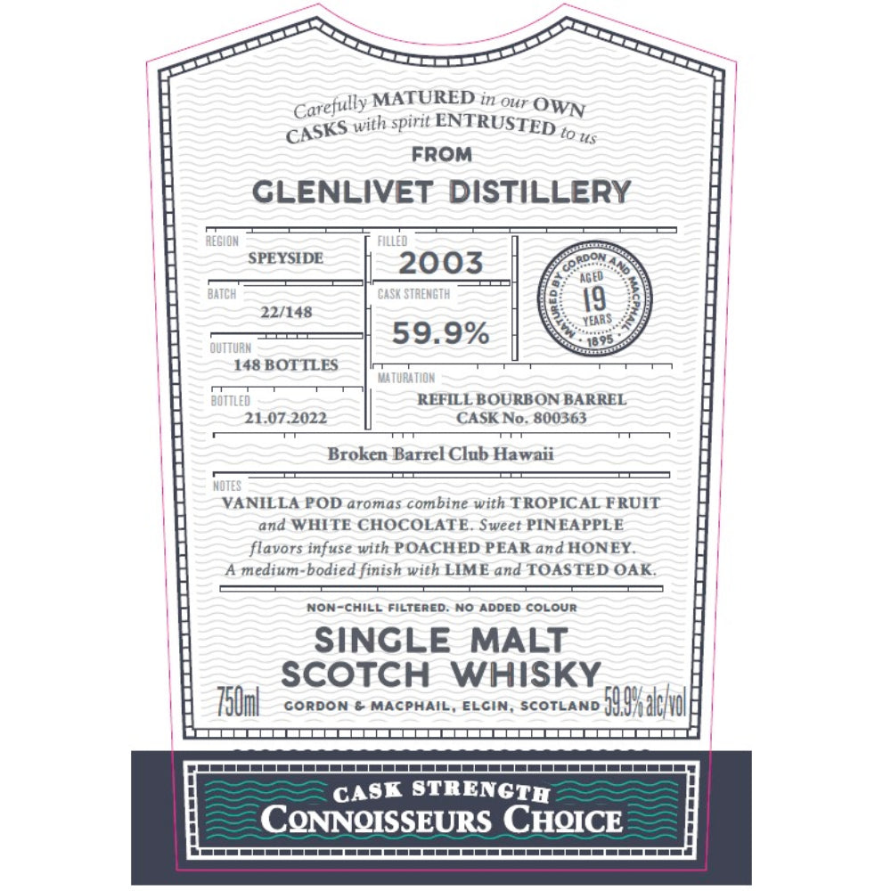 Gordon & MacPhail Glenlivet 19 Year Old Connoisseurs Choice