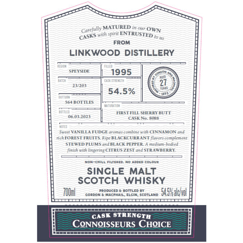 Gordon & MacPhail Linkwood Distillery 27 Year Old Connoisseurs Choice