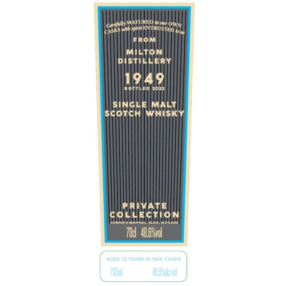 Gordon & Macphail 1949 Milton Distillery 72 Year old