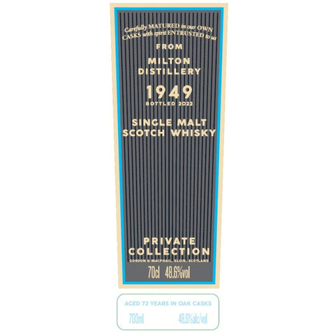 Gordon & Macphail 1949 Milton Distillery 72 Year old