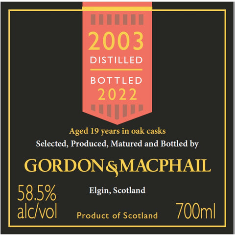 Gordon & McPhail 2003 Speymalt from Macallan 19 Year Old