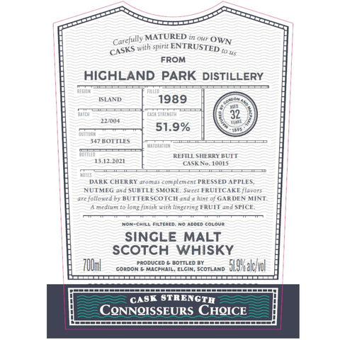 Gordon and Macphail Highland Park 32 Year Old Connoisseurs Choice